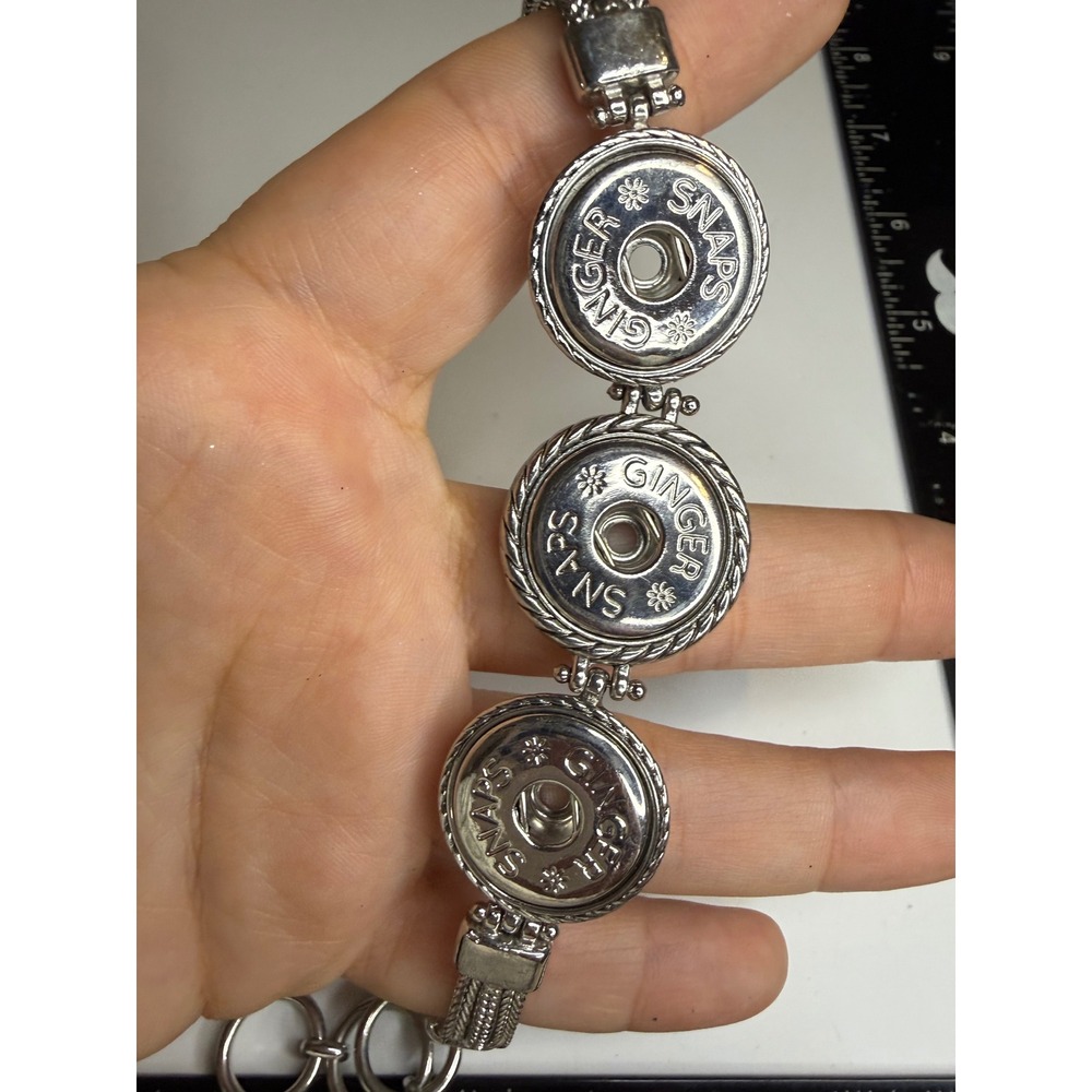 Ginger Snaps Silver Tone Triple Snap Interchangeable Toggle Bracelet